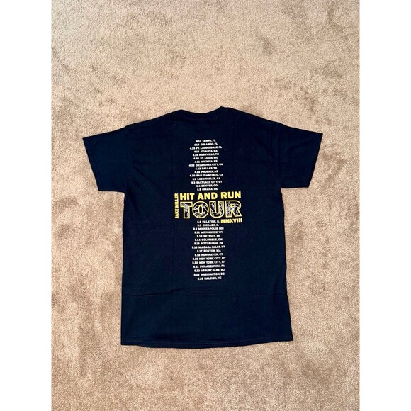 Jake Miller Hit and Run Tour MMXVIII Black Rose Graphic Tee - Unisex Medium - Picture 7 of 10